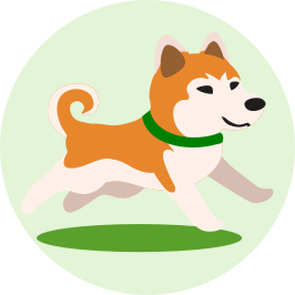 a shiba inu running back in